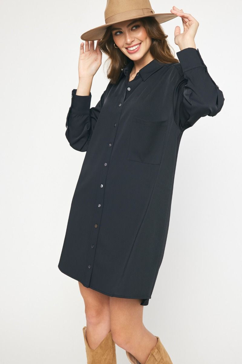 Lightweight Button-Up Shirt Dress
