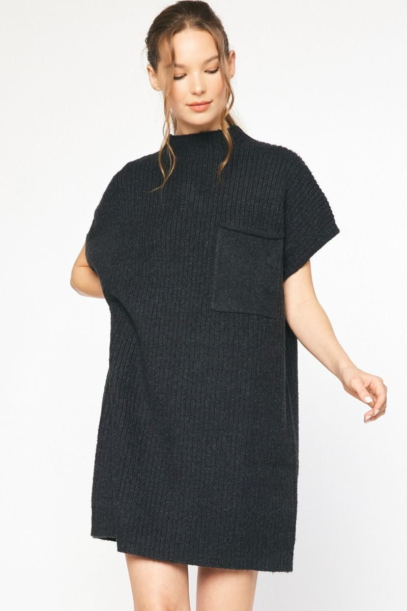Mock Neck Sweater Mini Dress