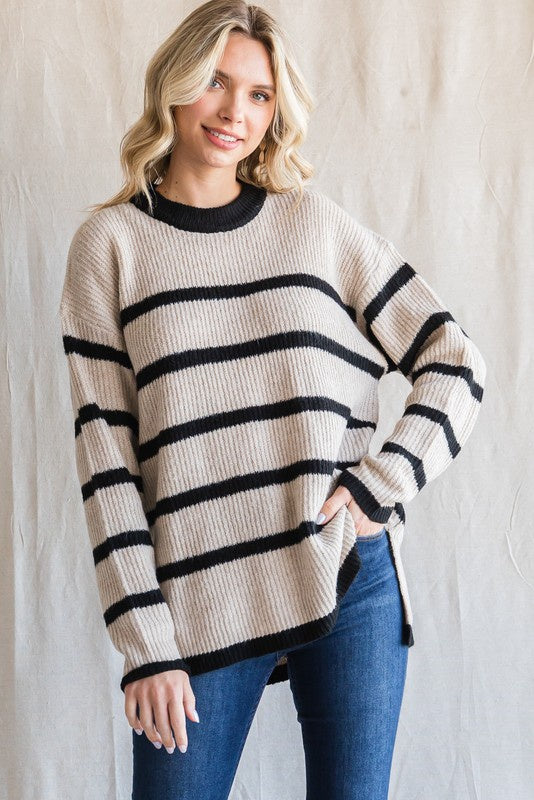 Lightweight Knit Striped Sweater