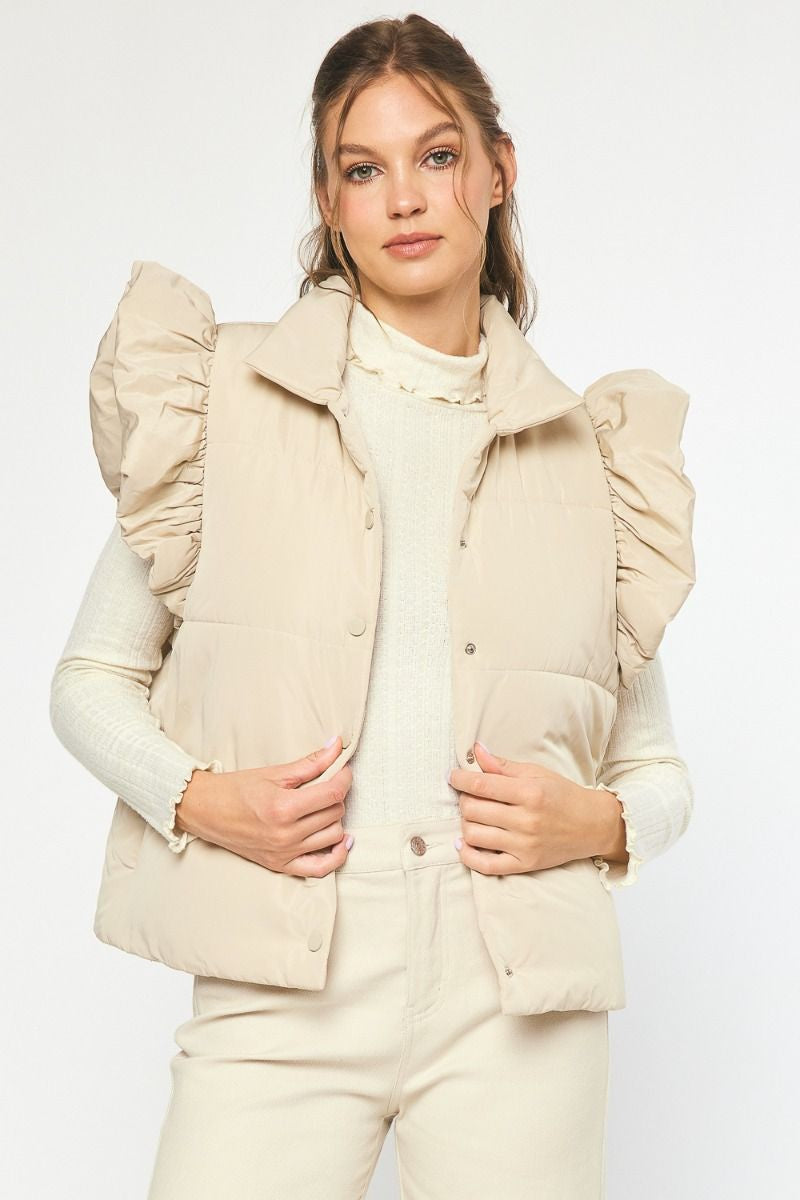 Flounce Puffer Vest