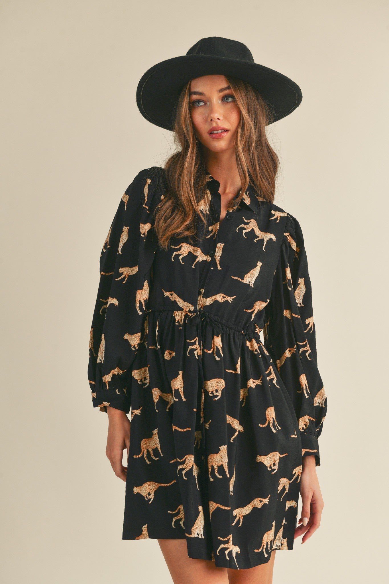 Cheetah Button Down Dress