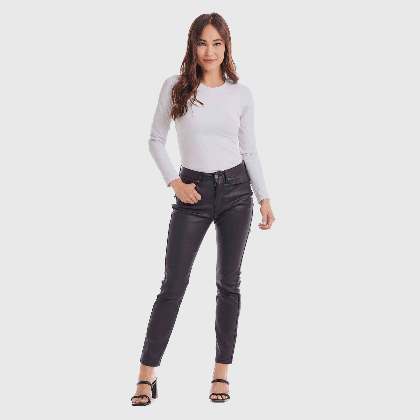 Krisa Coated Denim Pants