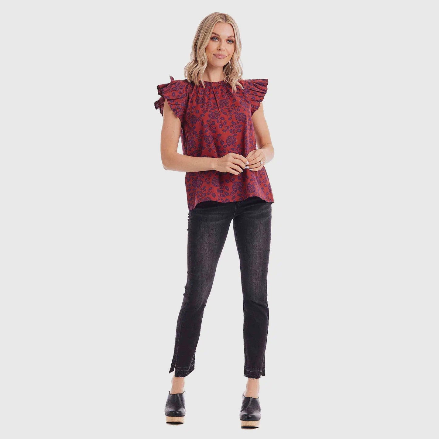 Salma Cinched-Neck Top