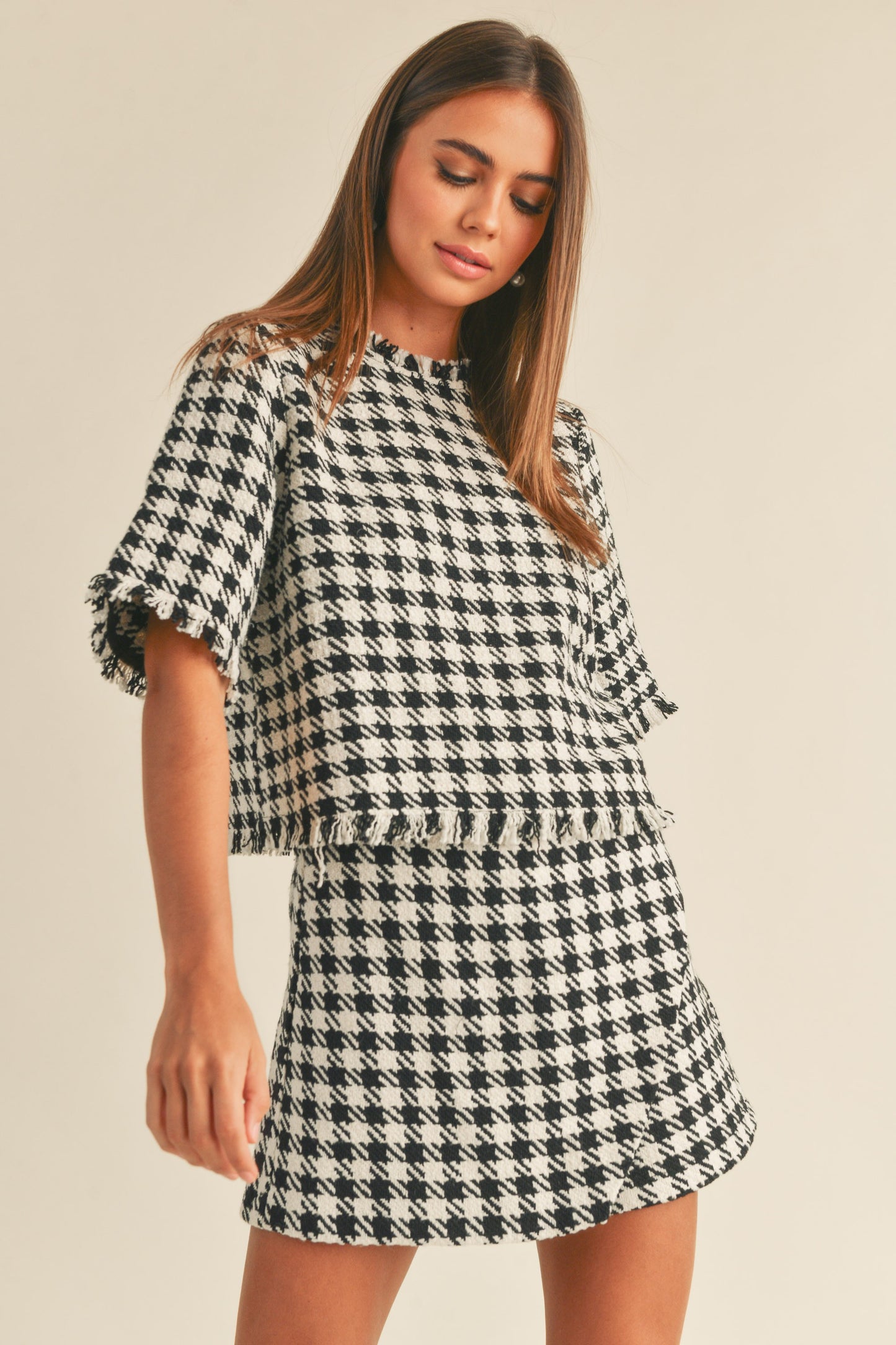 Tweed Short Sleeve Top