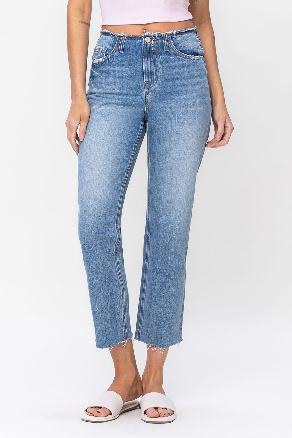 Norah Bandless Crop Denim