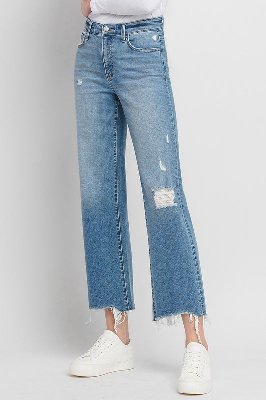 Blue Grove Distressed Wide Denim