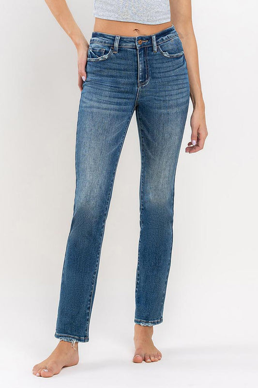 Jeanne High Rise Straight Denim