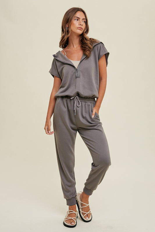 Terry Hooded Jumpsuit