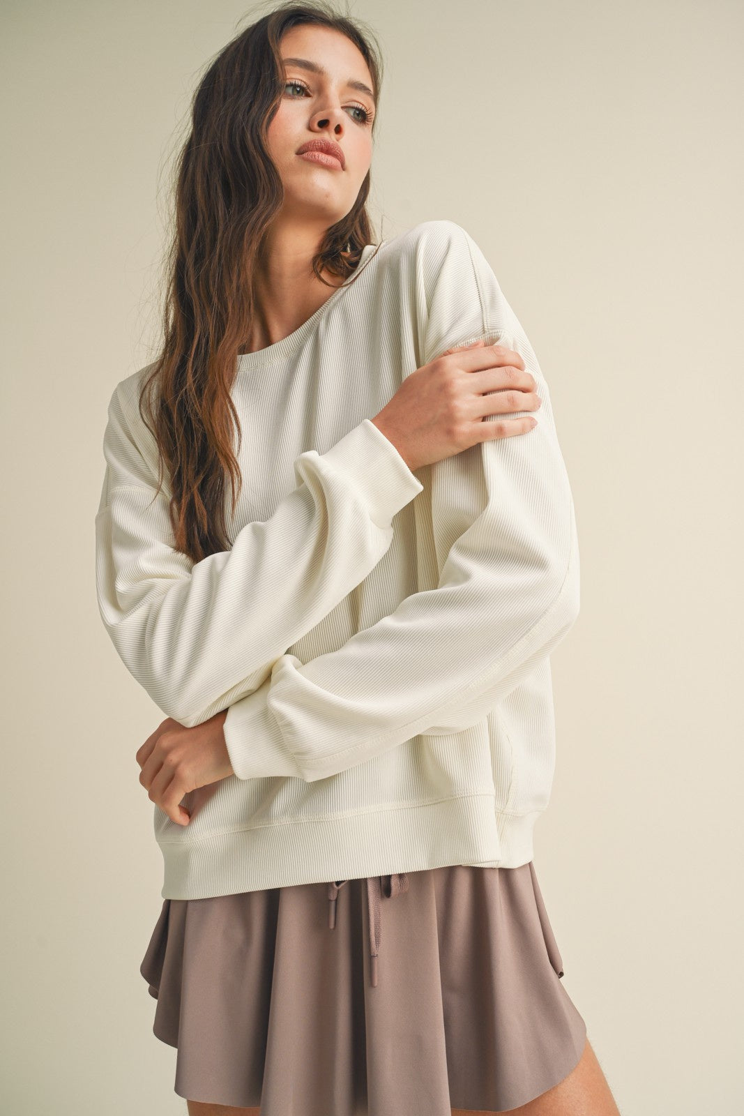 Relaxed Ribbed Pullover